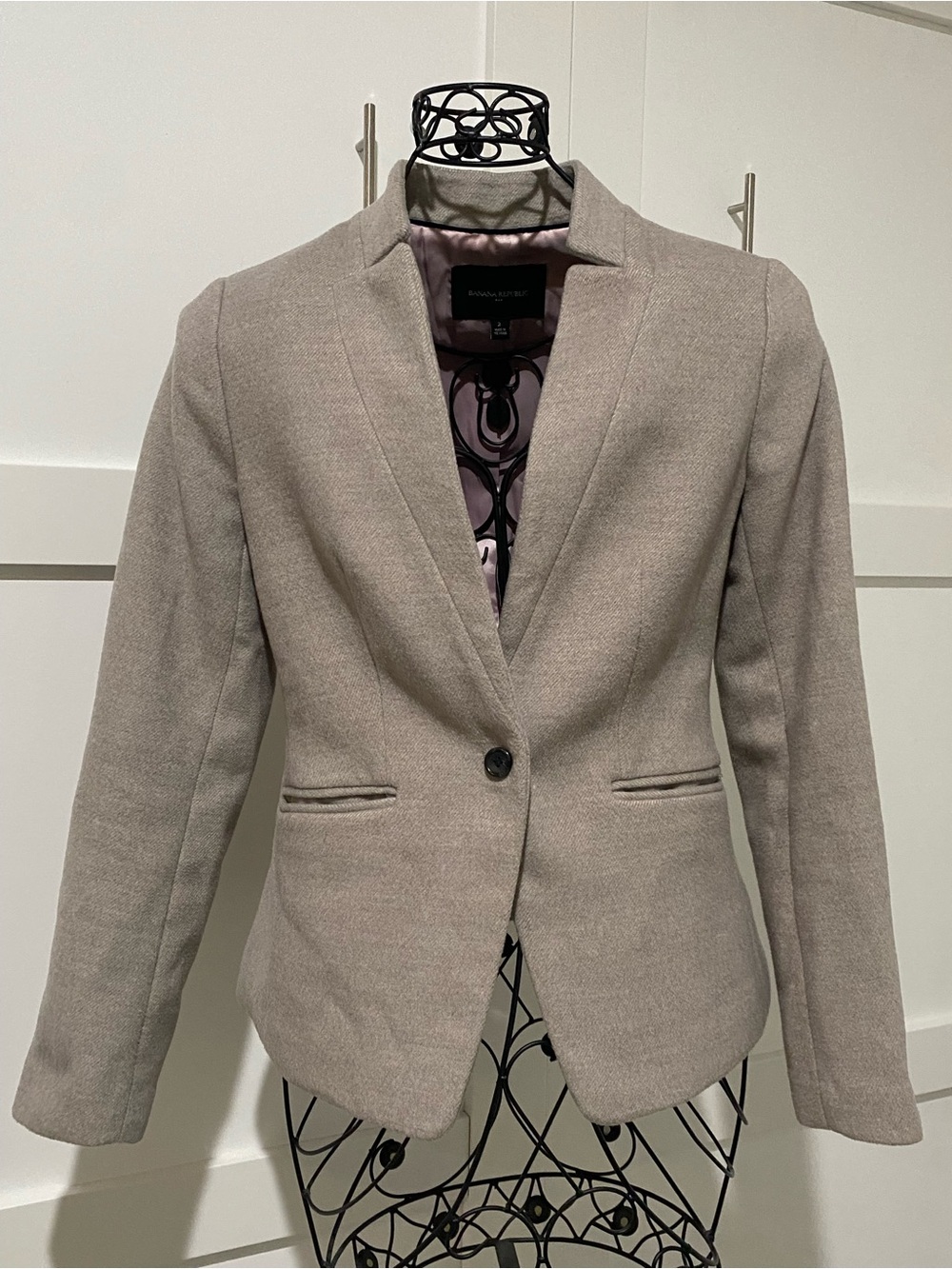 Banana Republic Women's Light Taupe Single-Button Blazer